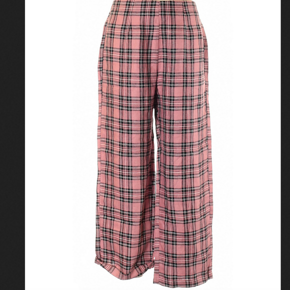Reformation Pants - Reformation Pink Linen Plaid Pants 12 (NWT)